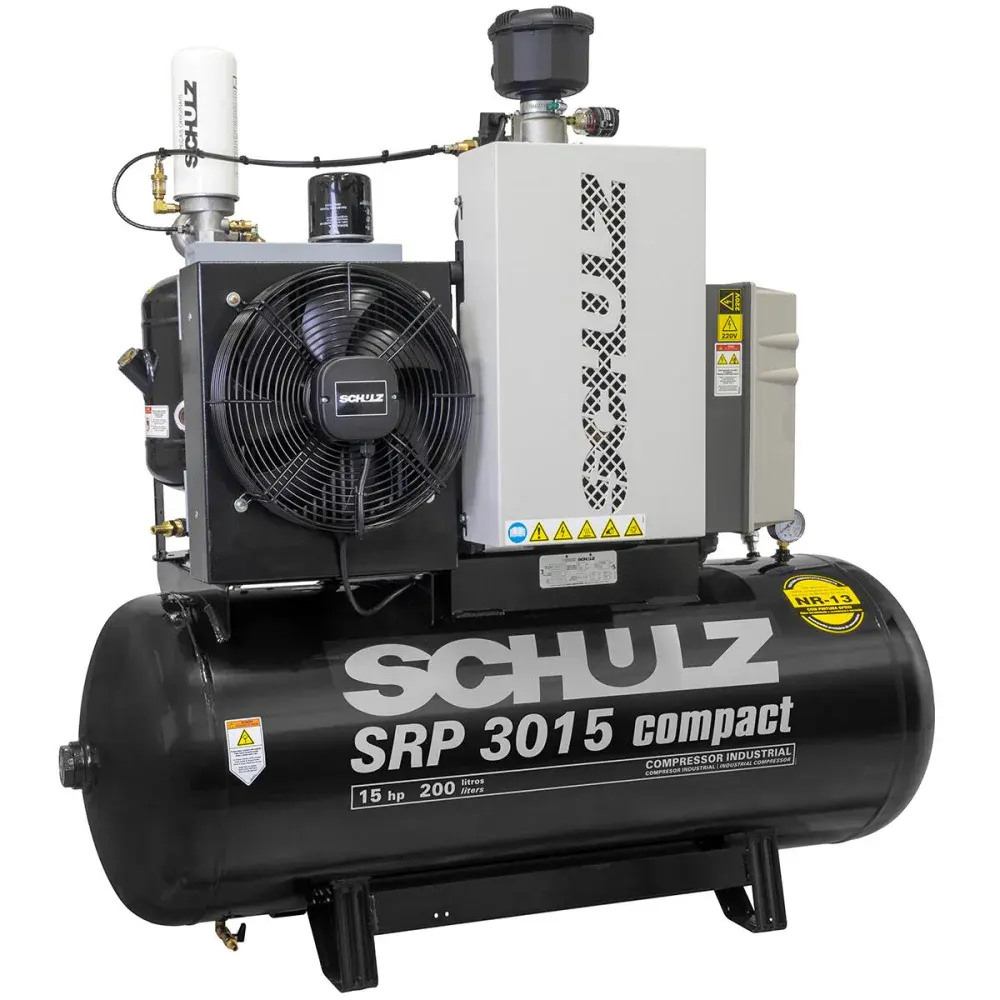 Compressor ar de parafuso 131 psi srp 3015E 15CV 380V Schulz