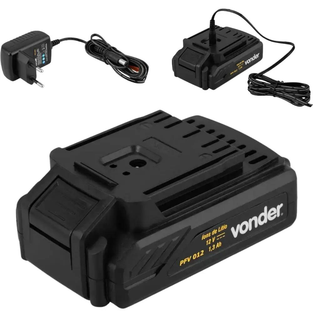 Parafusadeira e furadeira Impacto à Bateria 12V Bivolt com Jogo 74 Peças e Maleta PFV 074 VONDER — fotografia 9