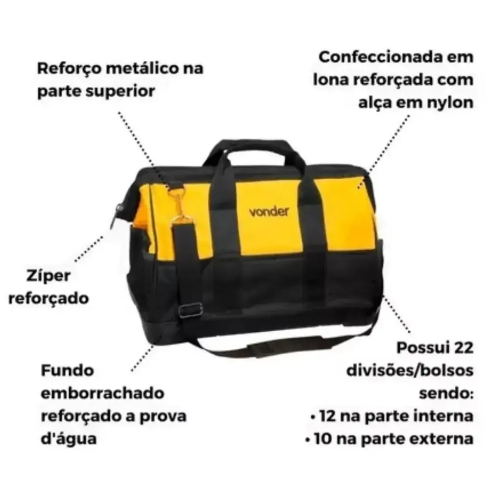 Bolsa em lona para ferramentas com fundo emborrachado BL-017 Vonder — fotografia 5