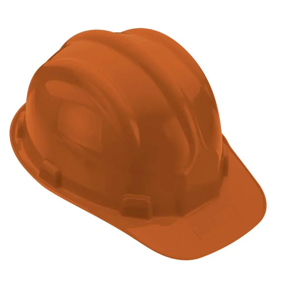 Capacete de proteção laranja com carneira e aba frontal Worker