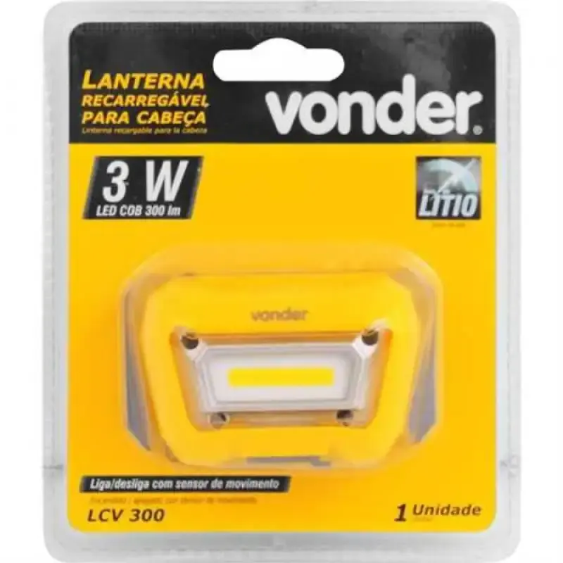 Lanterna de LED para cabeça recarregável LCV 300 Vonder — fotografia 3
