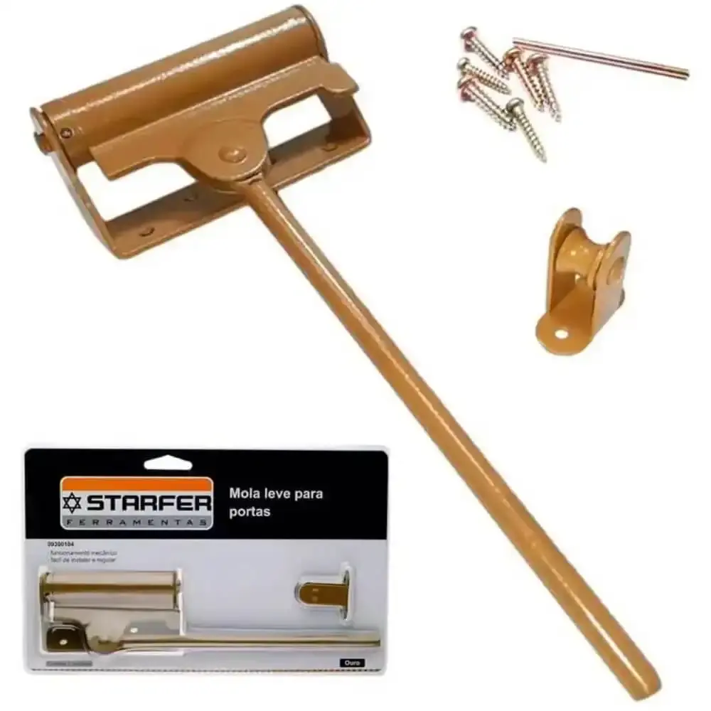 Mola Aérea Automática para Porta Leve até 30 KG Ouro STARFER