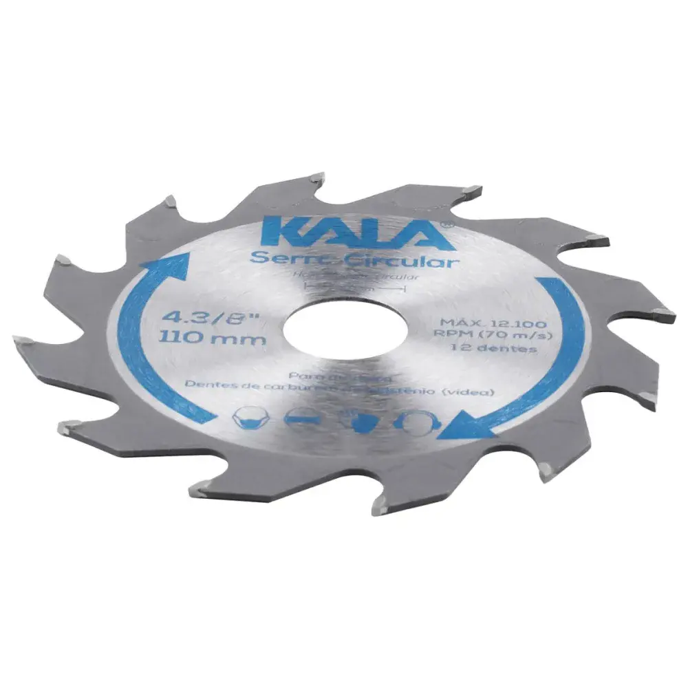 Serra circular vídea para madeira 4.3/8 110MM 12 dentes Kala — fotografia 4