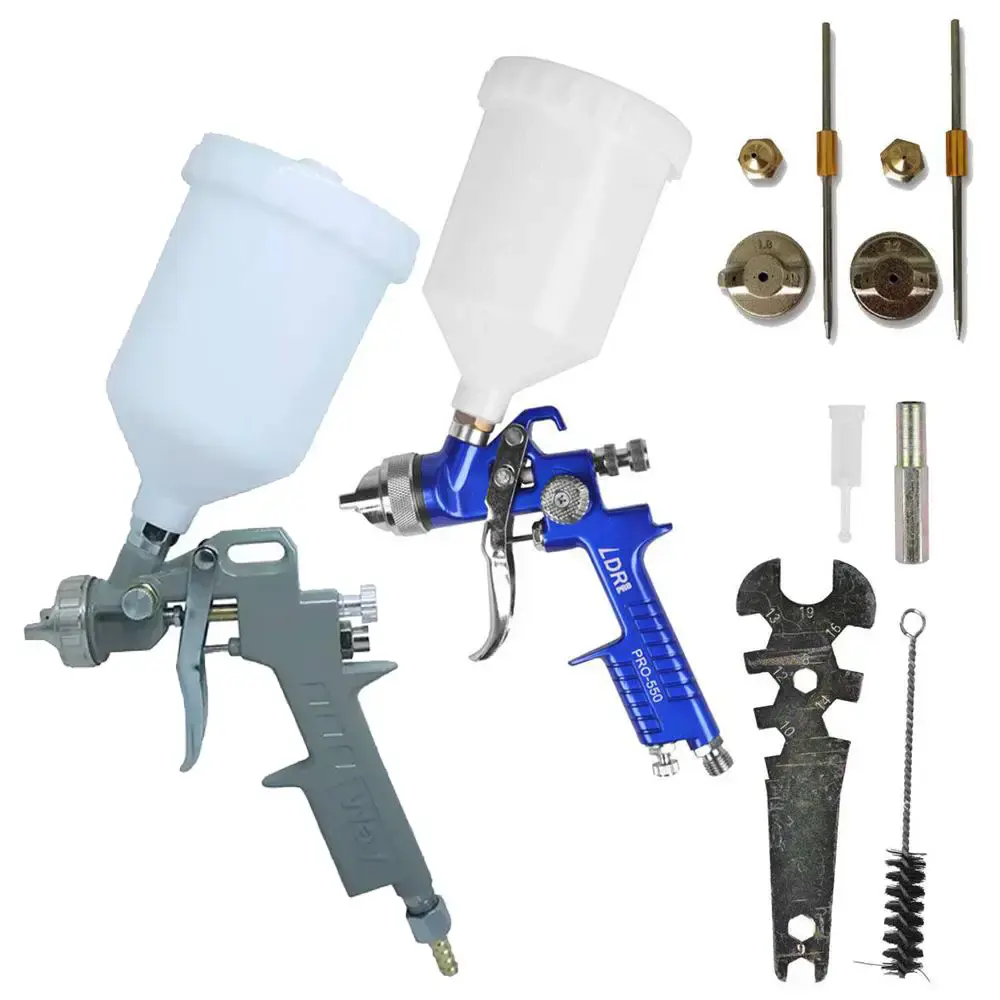Pistola Pintura 600 ML Gravidade c/ Kit de Bocais STELS + Pistola Pintura 600 ML HVLP PRO 550 LDR2