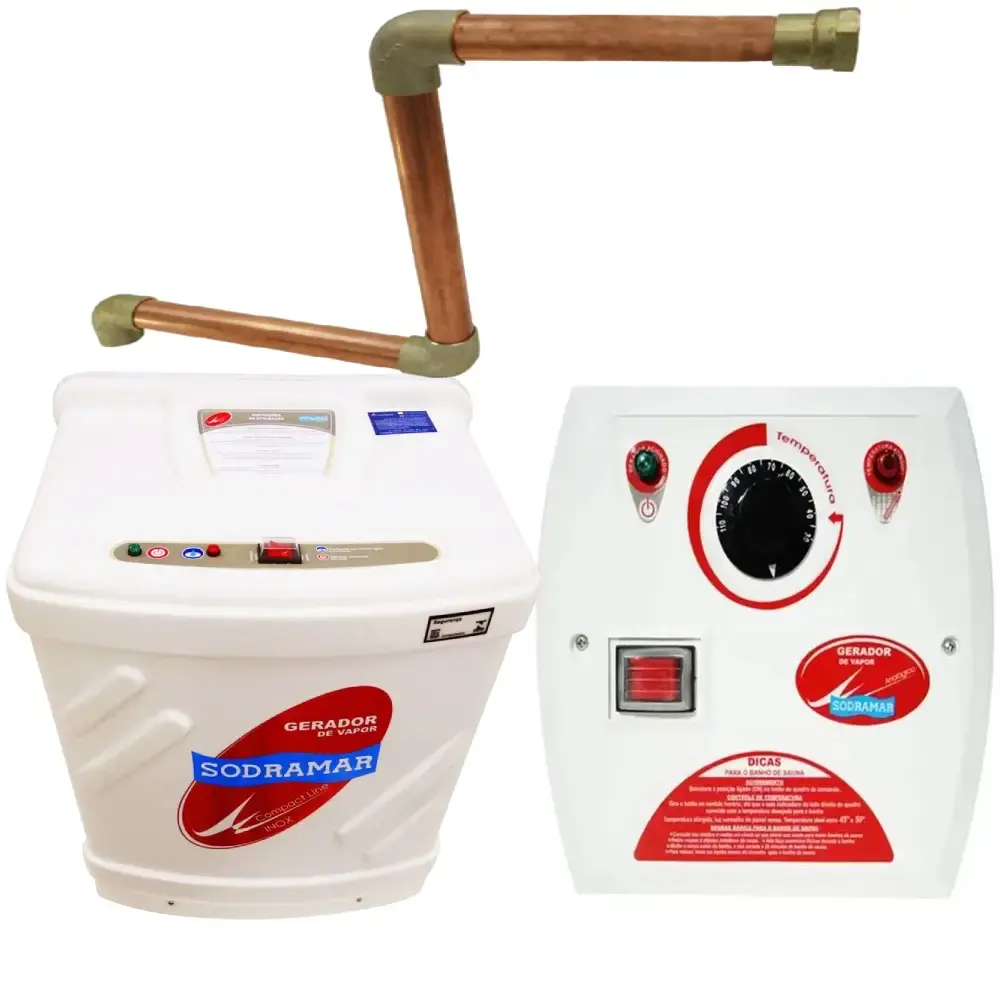 Sauna vapor 18KW com comando digital e kit instalação Sodramar — fotografia de referência