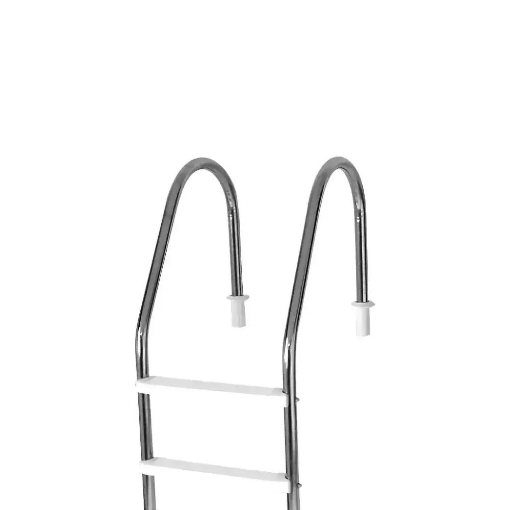 Escada para piscina 4 degraus em aço inox com degraus em ABS Sodramar 022791 — fotografia 5