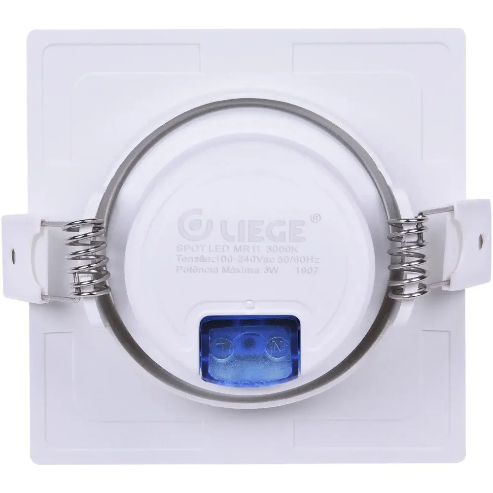 Spot led MR11 embutir quadrada 3W amarela Liege — fotografia 4