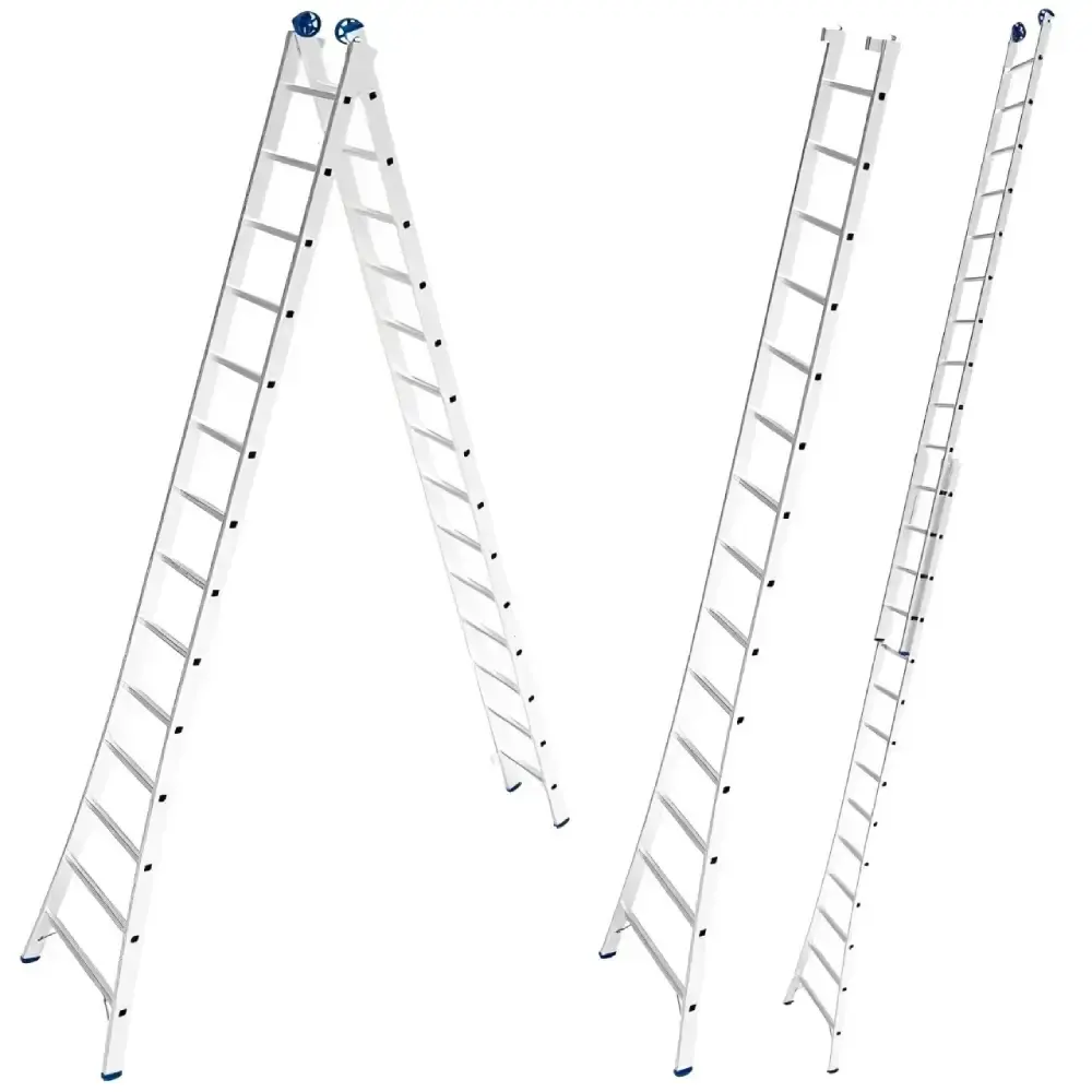 Escada de Alumínio Extensiva 2 x 14 Degraus 4.21 x 7.01 Metros EVALD Evald MAX