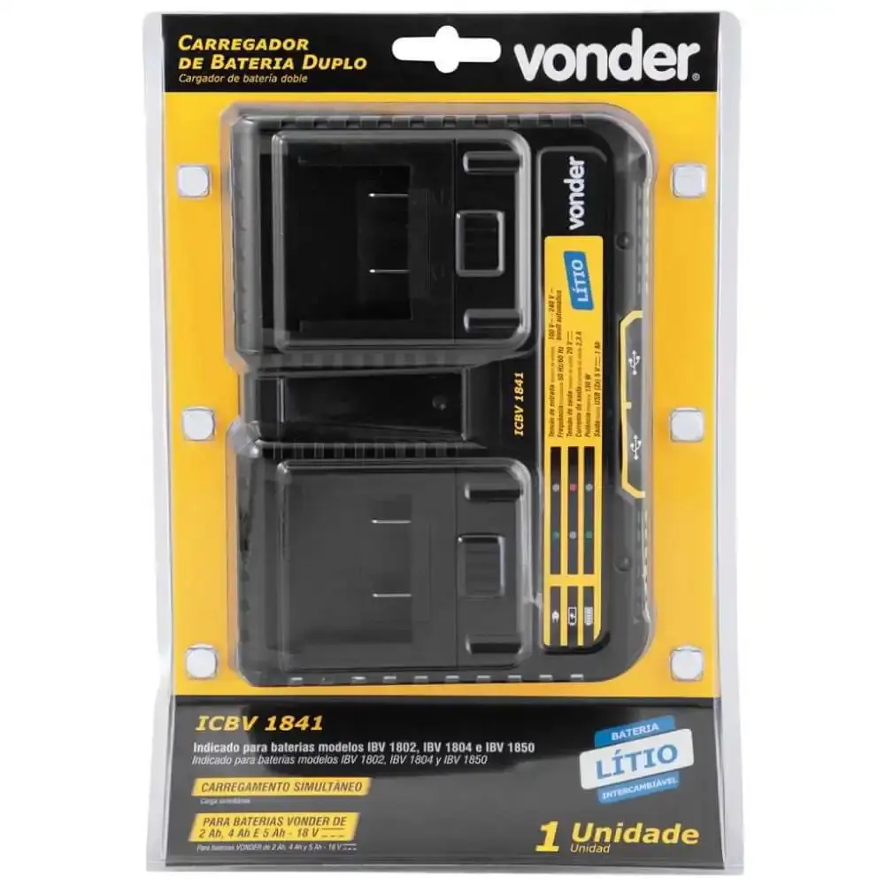Carregador de bateria duplo 18V ICBV1841 bivolt Vonder — fotografia 6