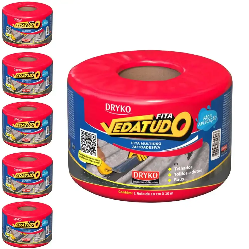 Fita Asfáltica Vedatudo 10 cm X 10 m 6 Unidades DRYKO