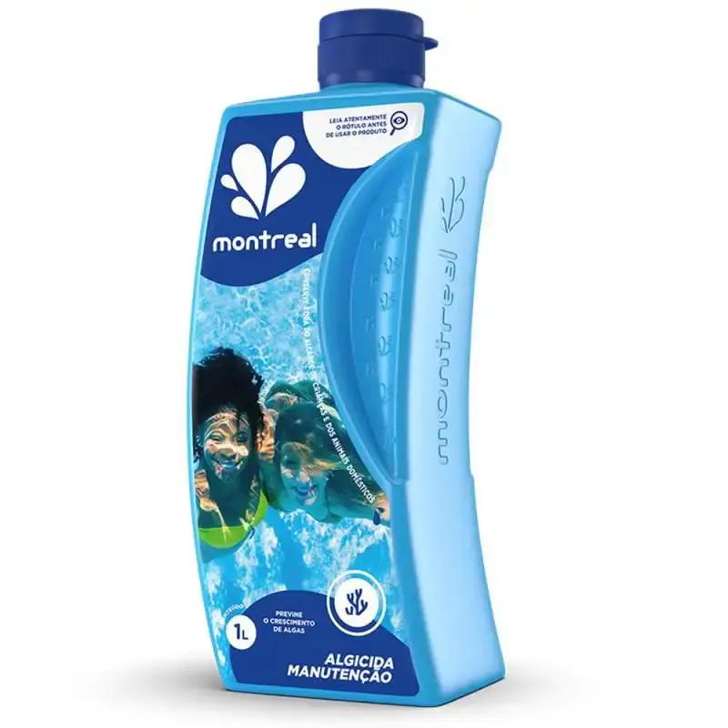 Cloro algicida manutenção anti algas para piscinas e hidrotanques 1 litro Montreal