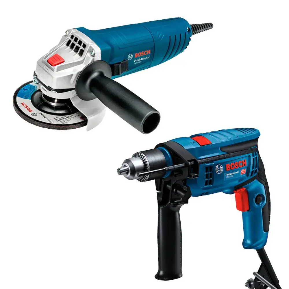 Combo furadeira gsb 13 re + esmerilhadeira gws 850 220V Bosch — fotografia de referência