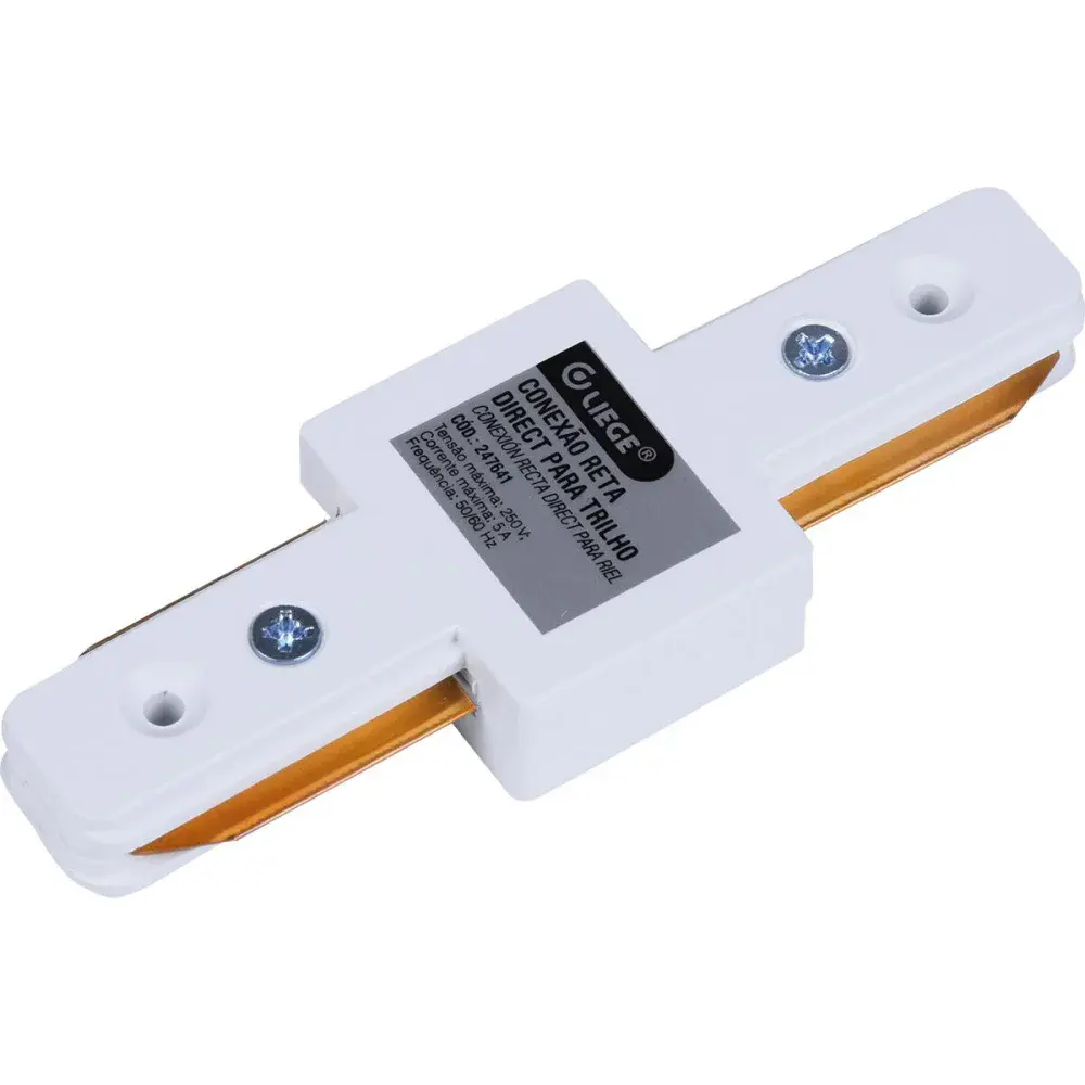 Conexão reta para trilho direct branco bivolt Liege — fotografia 3