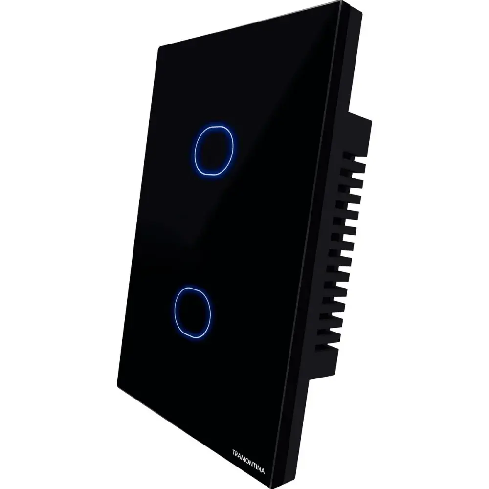 Interruptor touch smart de 2 canais preto Tramontina