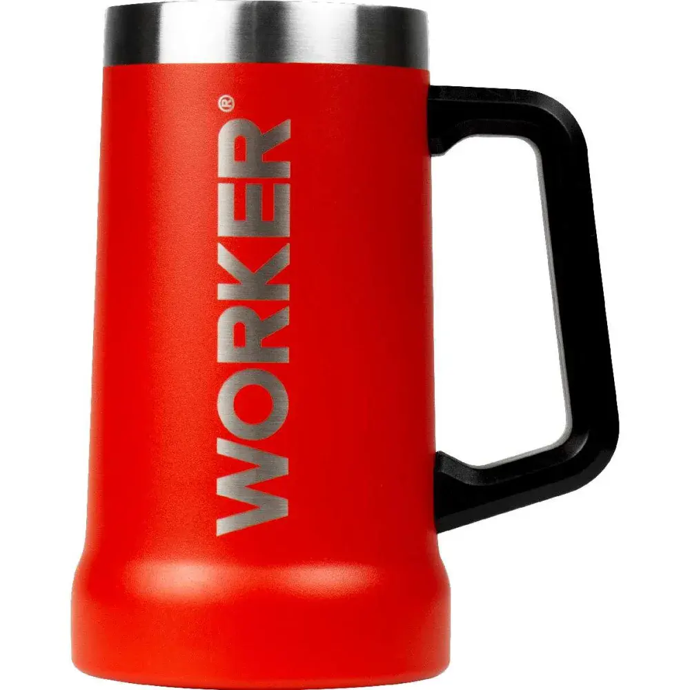 Caneca térmica vermelha 709ML sem tampa Worker — fotografia 6