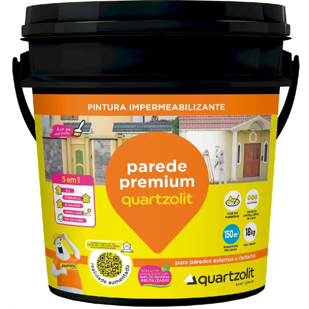 Impermeabilizante de parede premium branco 18KG Quartzolit — fotografia 2