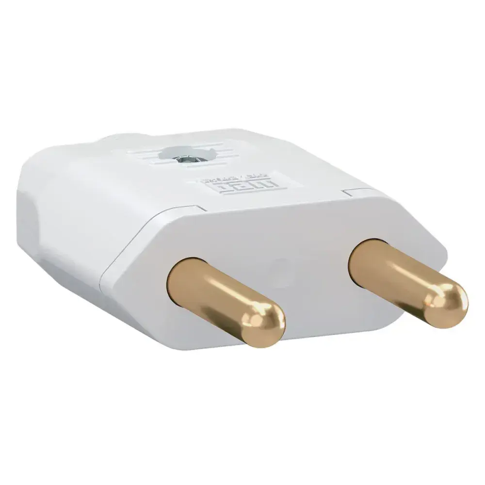 Plugue macho 2 pinos 10A branco pacote com 120 unidades WEG