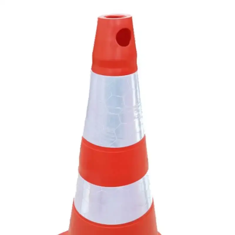 Cone sinalizador flexível laranja e branco refletivo 75 CM Plastcor — fotografia 2
