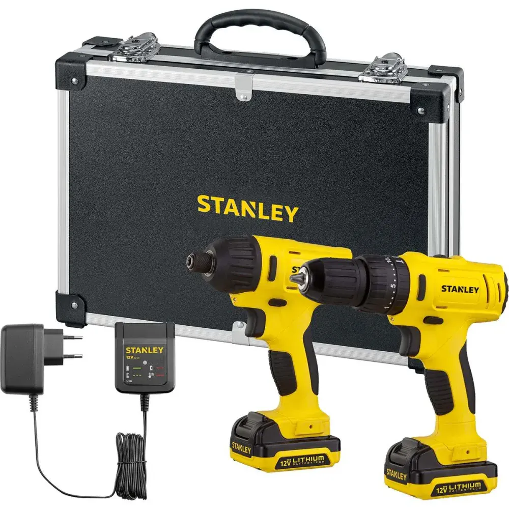 Kit furadeira e parafusadeira de impacto 12V biv max Stanley — fotografia de referência