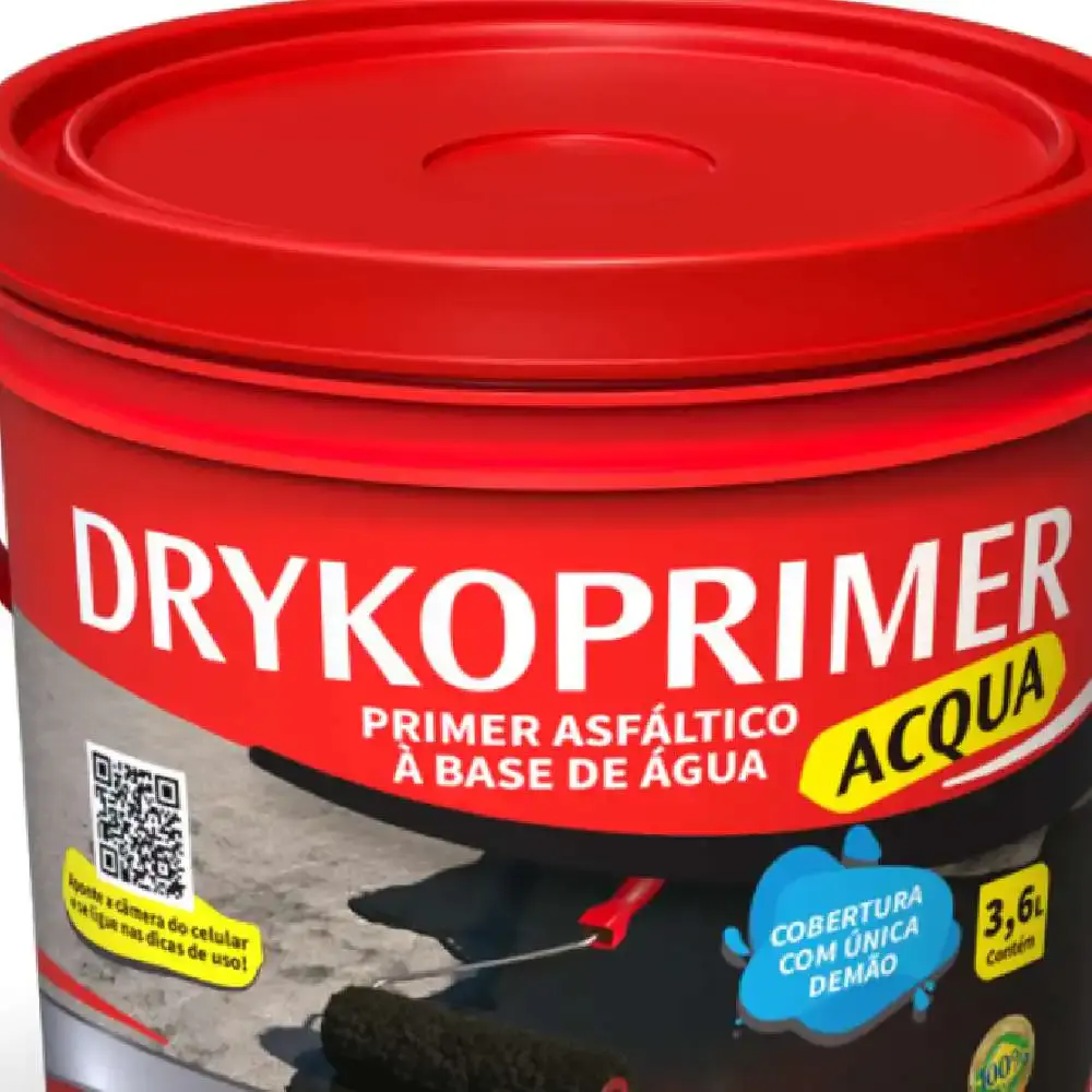Primer asfáltico 3,6 litros à base de água drycoprimer acqua prikolgal Dryko — fotografia 2