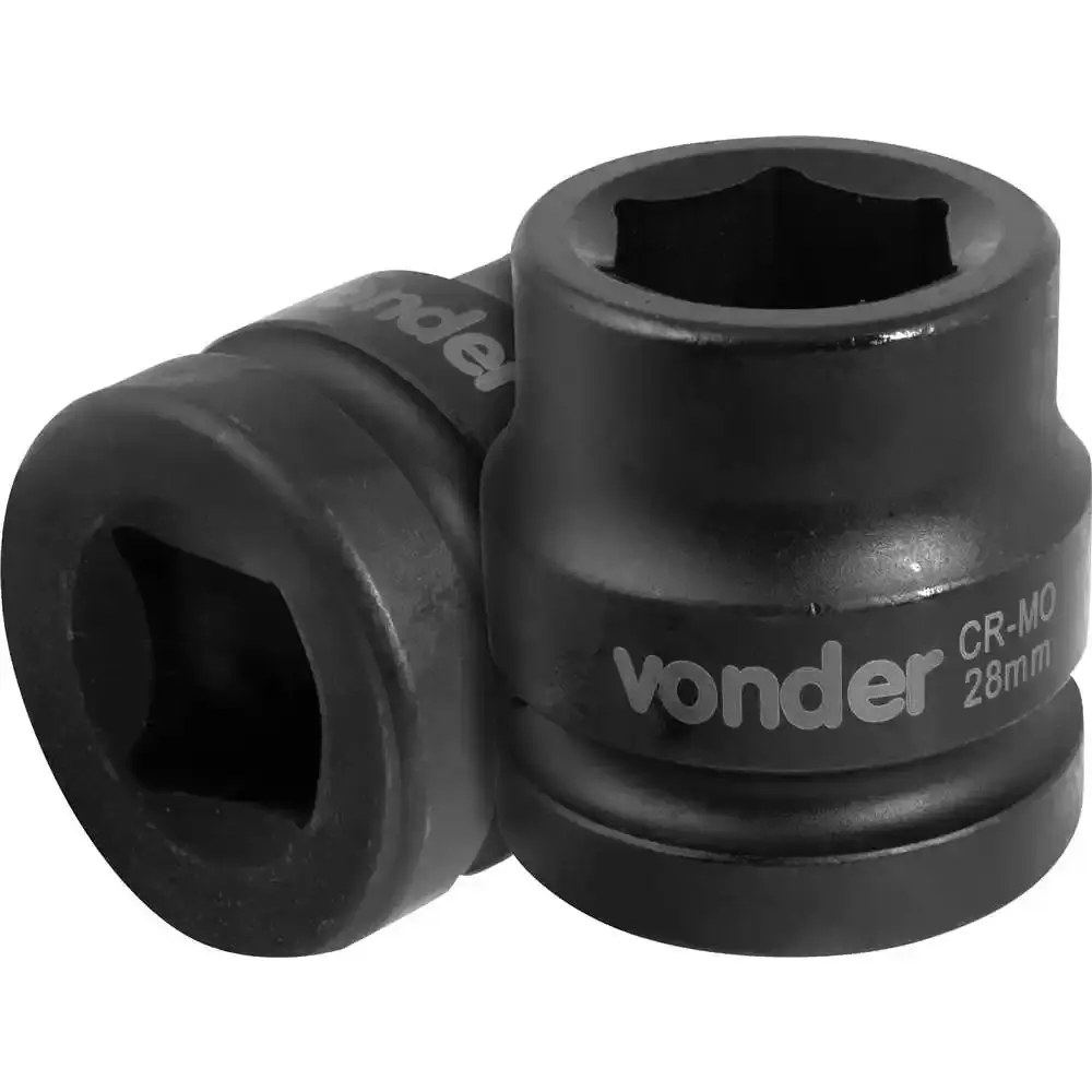 Soquete Sextavado Impacto Encaixe 1 polegada 28MM Cromado VONDER — fotografia de referência