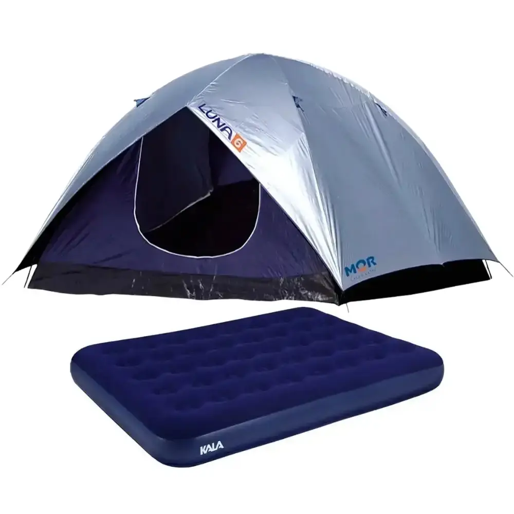 Barraca para camping com proteção 6 pessoas luna e colchão inflável casal kala Mor