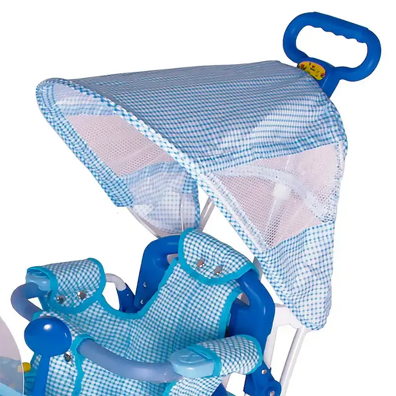 Triciclo infantil moto com capota azul BEL BEL FIX — fotografia 4