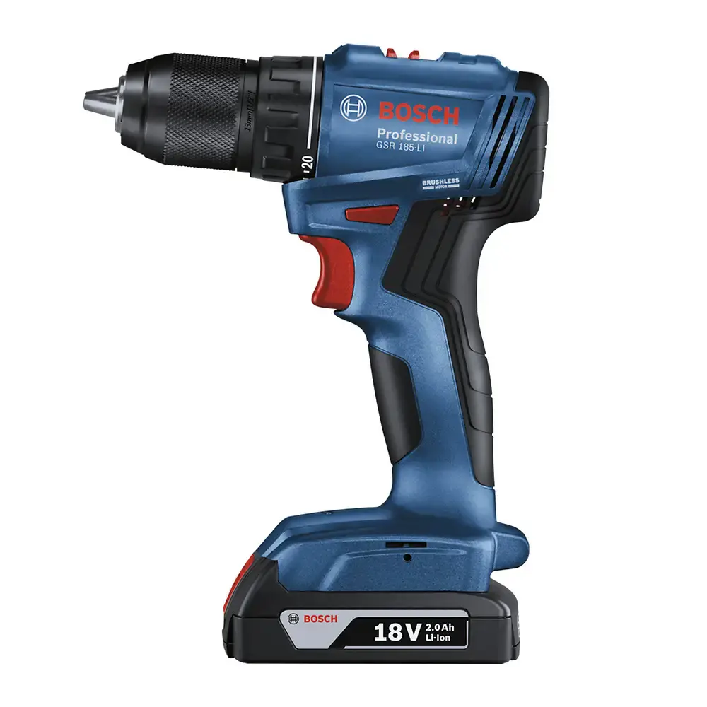 Parafusadeira furadeira 18V GSR 185-LI com 2 baterias 2,0 ah, carregador e maleta Bosch — fotografia 4