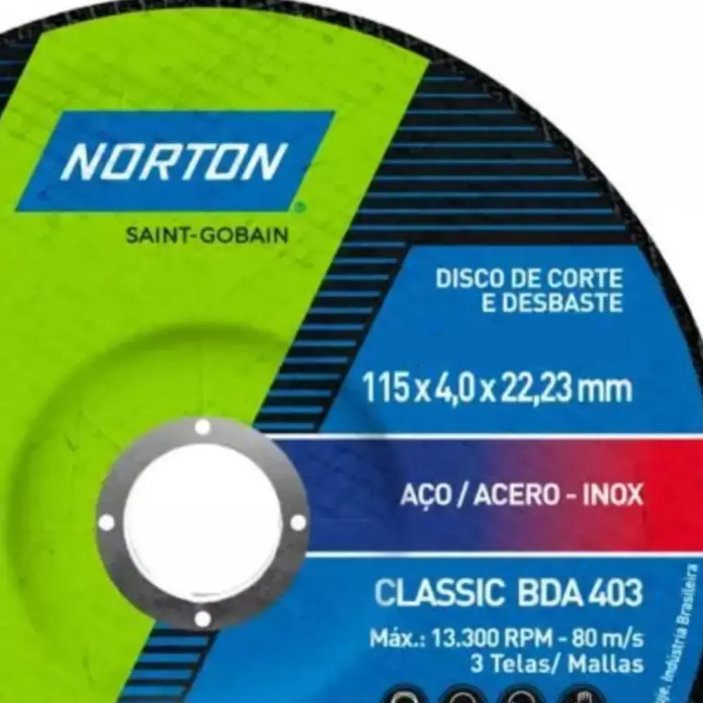 Disco de desbaste 4.1/2POLX6.4MM classic kit com 10 peças Norton — fotografia 4