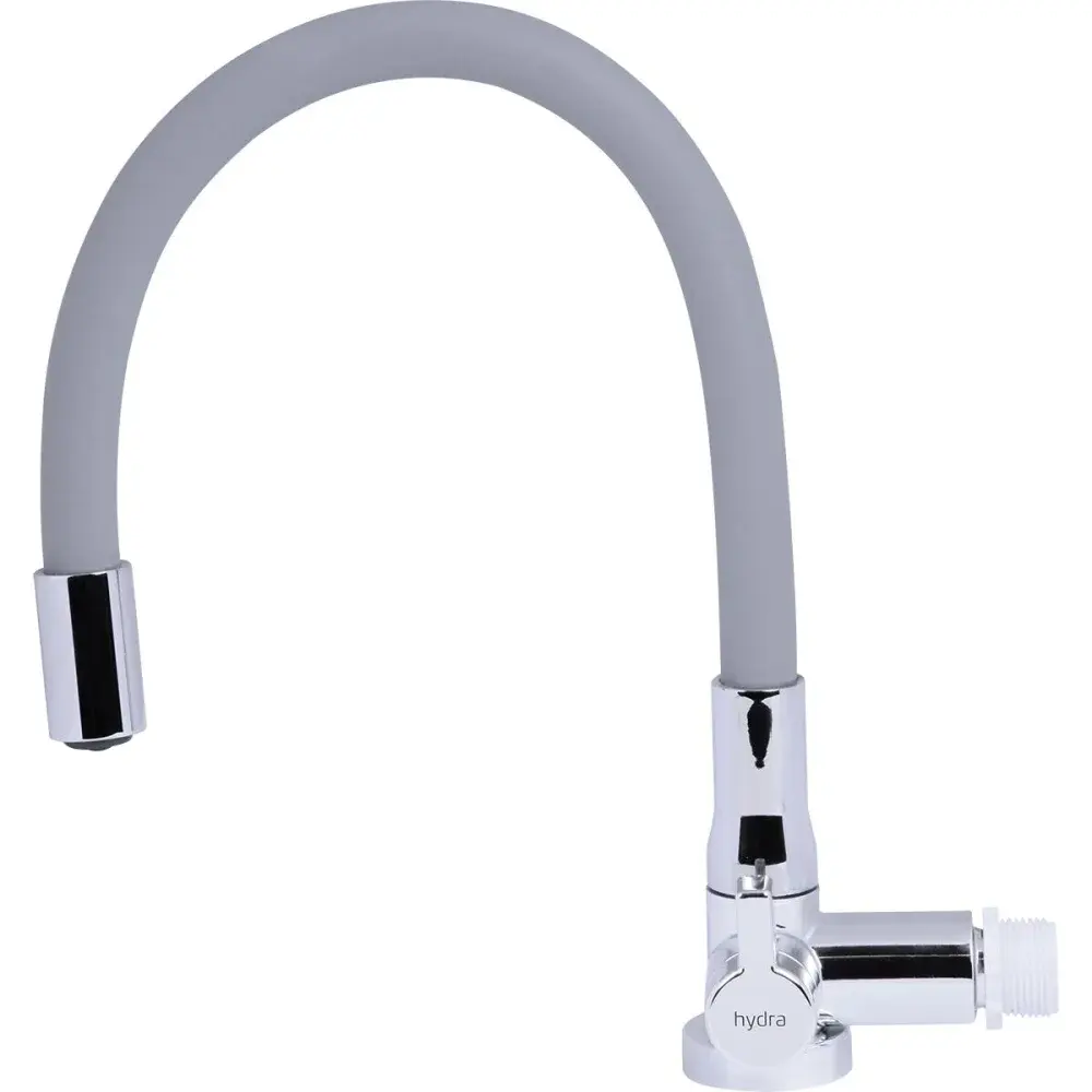 Torneira de parede com bica flexível cinza 1/4 Hydra