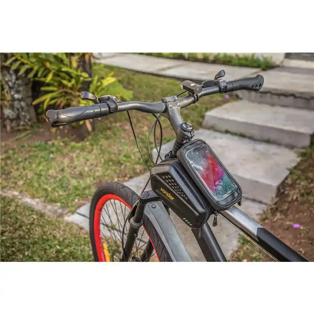 Bolsa dupla com porta celular para bicicleta Vonder — fotografia 3