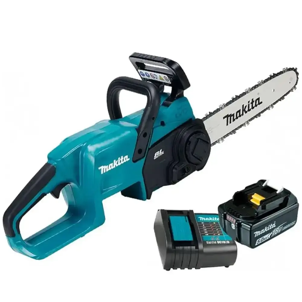 Motosserra à bateria 18V com bateria 5AH e carregador bivolt Makita — fotografia 4