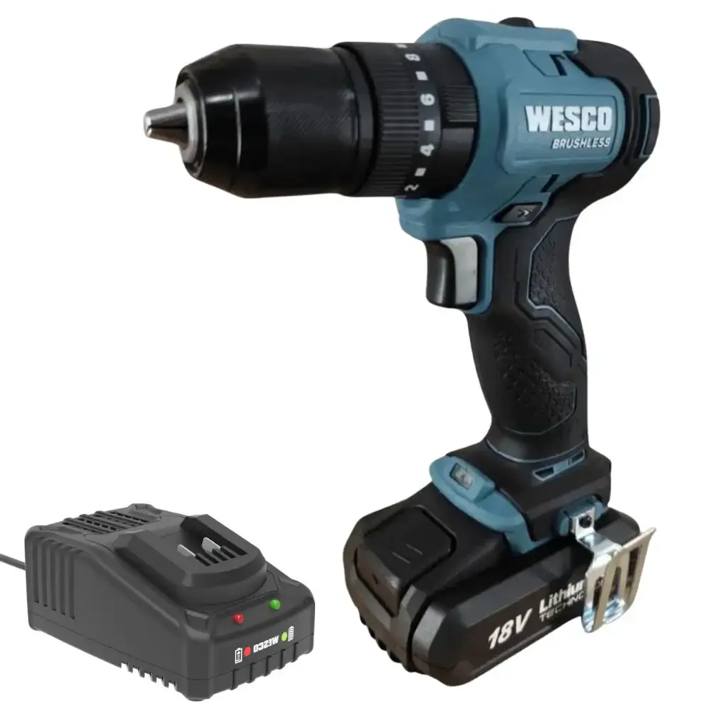 Parafusadeira furadeira 1/2POL 50NM impacto com bateria 18V e carregador Wesco — fotografia de referência