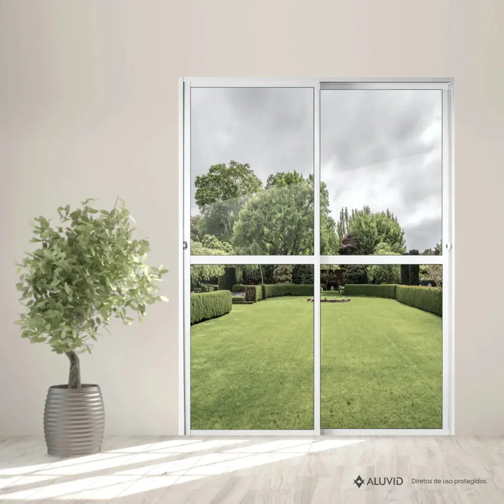 Porta balcão spp em alumínio br 2 folhas vl 210X160CM Aluvid — fotografia 3