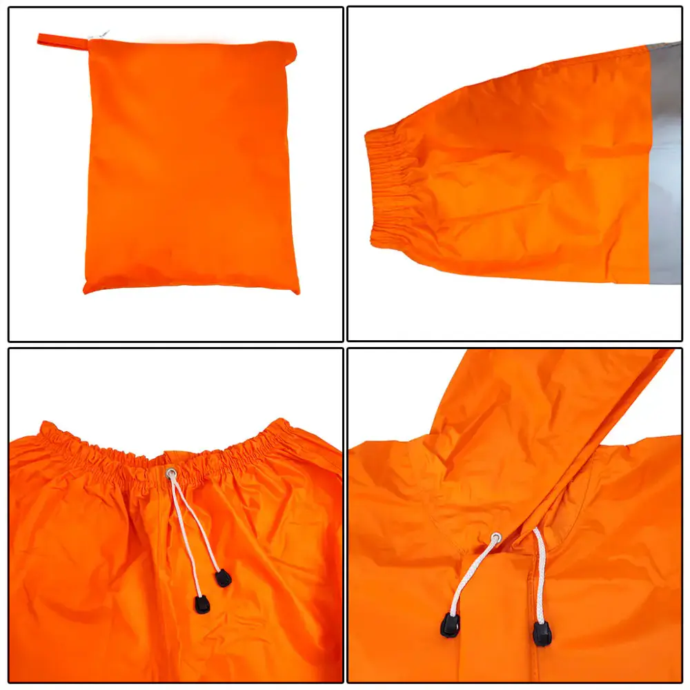 Conjunto impermeável laranja refletivo alta visibilidade Evald XG — fotografia 4