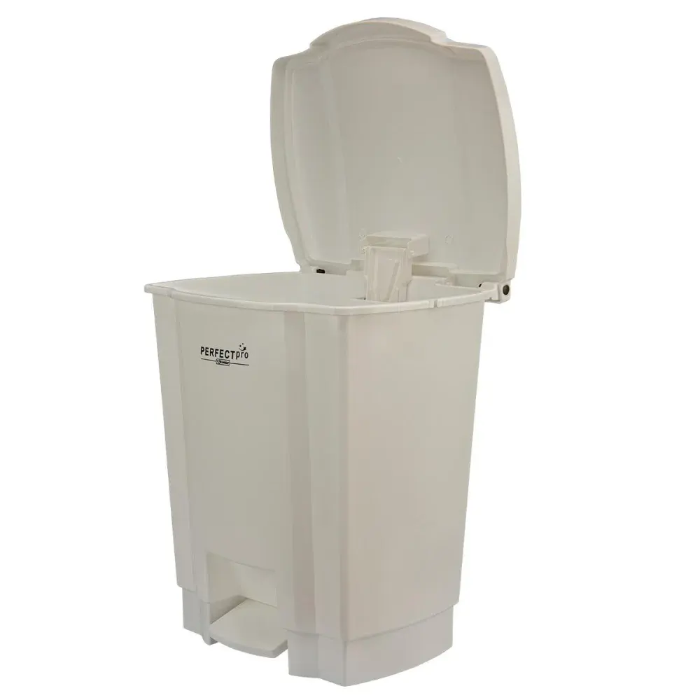 Lixeira resistente e balanceada branca 35L Perfect