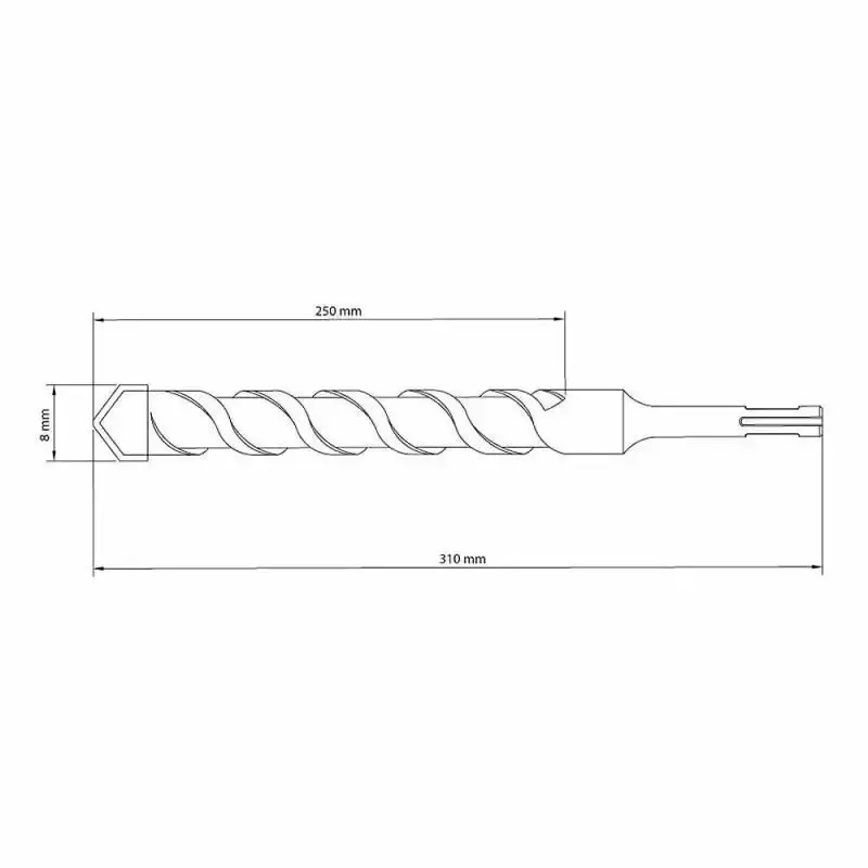 Broca SDS Plus 8 x 310MM 43148117 TRAMONTINA — fotografia 4