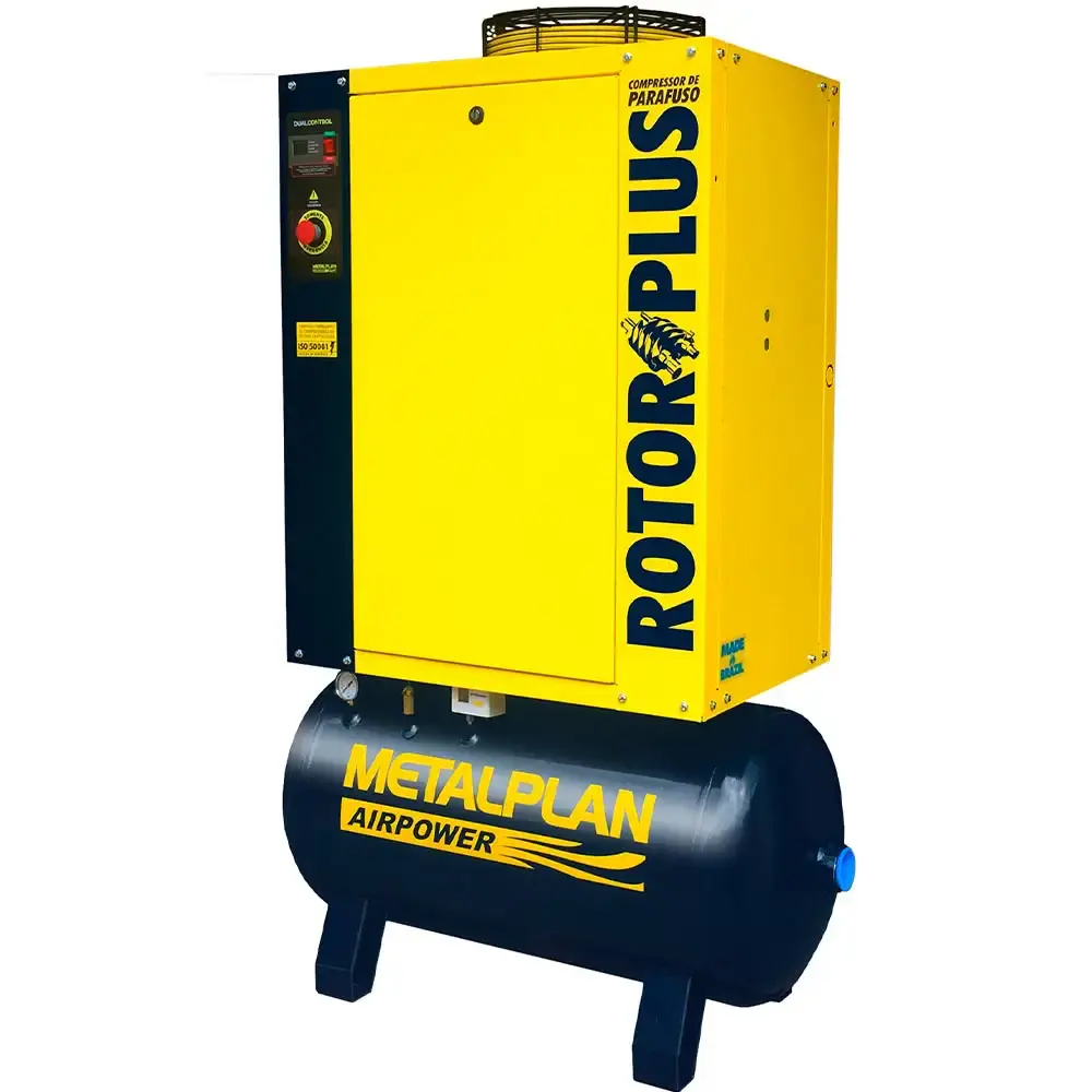 Compressor parafuso 15,0 HP 9 BAR trifásico 380V Metalplan
