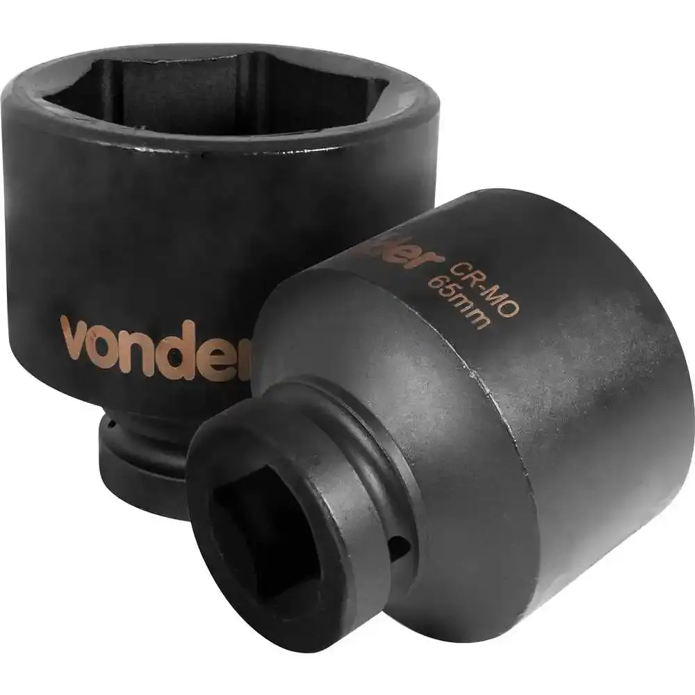 Soquete Sextavado Impacto Encaixe 1 polegada 65MM Cromado VONDER — fotografia de referência