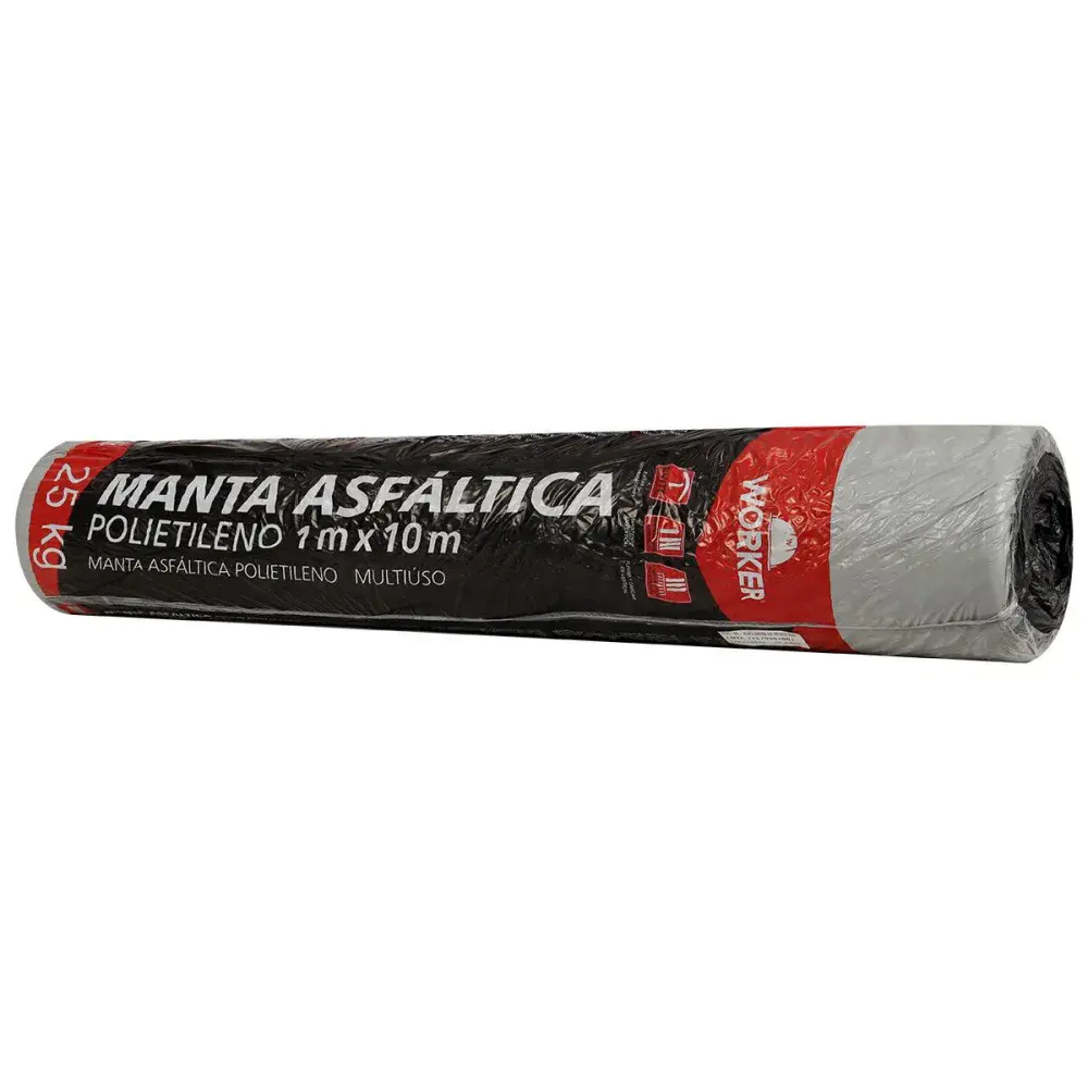 Manta asfáltica polietileno 2,5MM 1M x 10M 25KG Worker