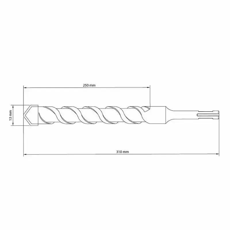 Broca SDS Plus 13 x 310 MM em Aço Especial 43148129 TRAMONTINA — fotografia 4