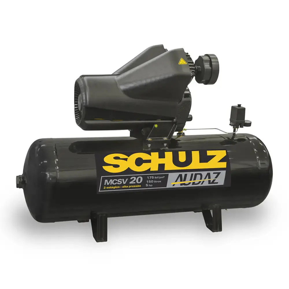 Compressor de ar 5,0 HP 20 pés 150 litros trifásico audaz mcsv 20/150 Schulz