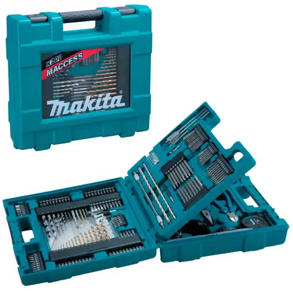 Estojo de ferramentas e brocas com 200 peças D-37194 Makita — fotografia de referência