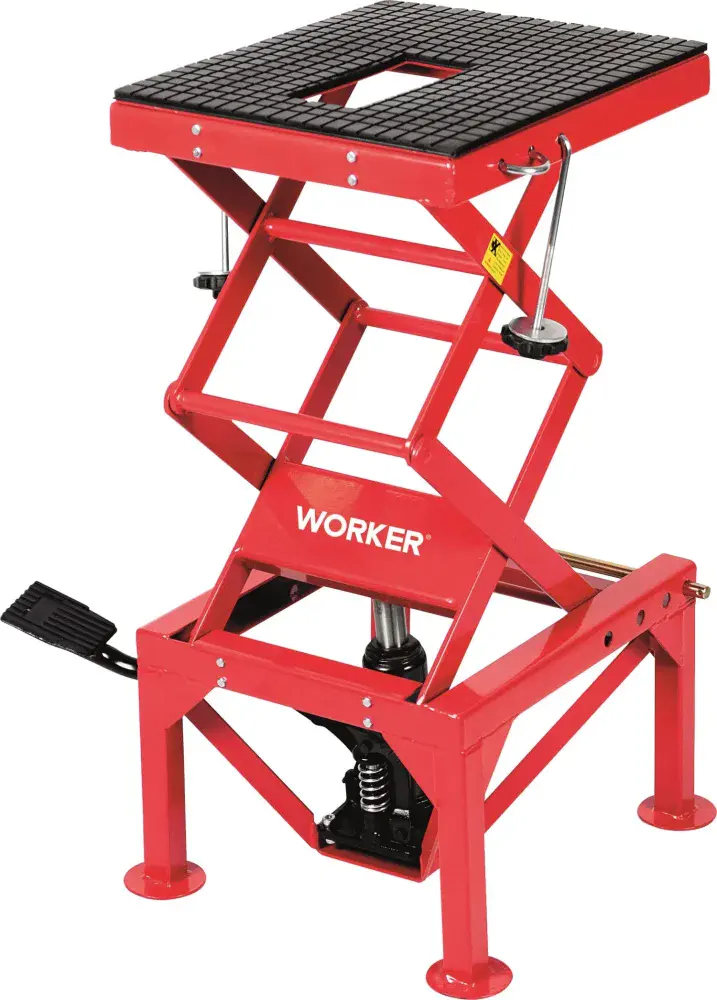 Elevador hidraulico motocicleta 130KG 358842 Worker — fotografia 5