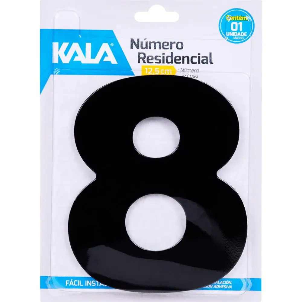 Número residencial N°8 preto 12,5CM Kala — fotografia de referência