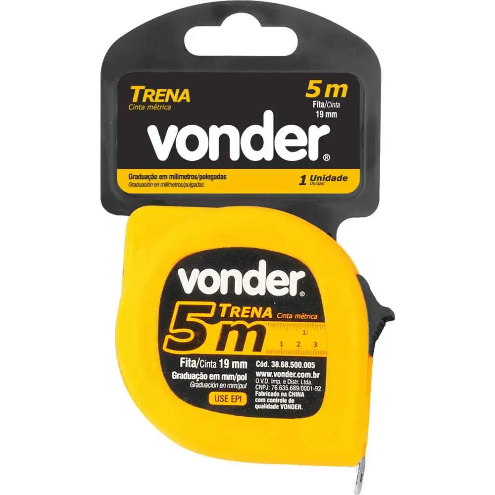 Trena de Aço 5m x 19mm com Trava VONDER