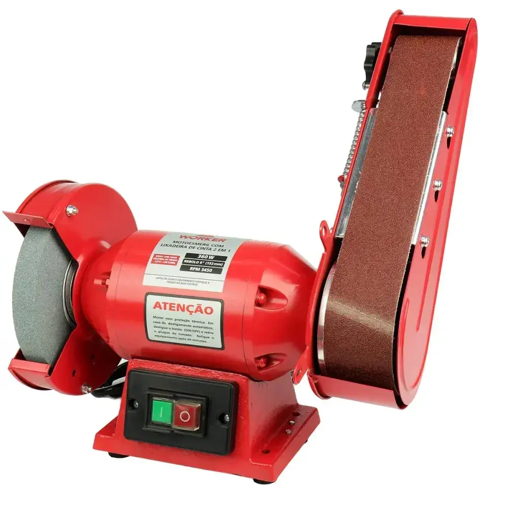 Moto esmeril com lixadeira 360W 60HZ 3450RPM bivolt Worker — fotografia 9