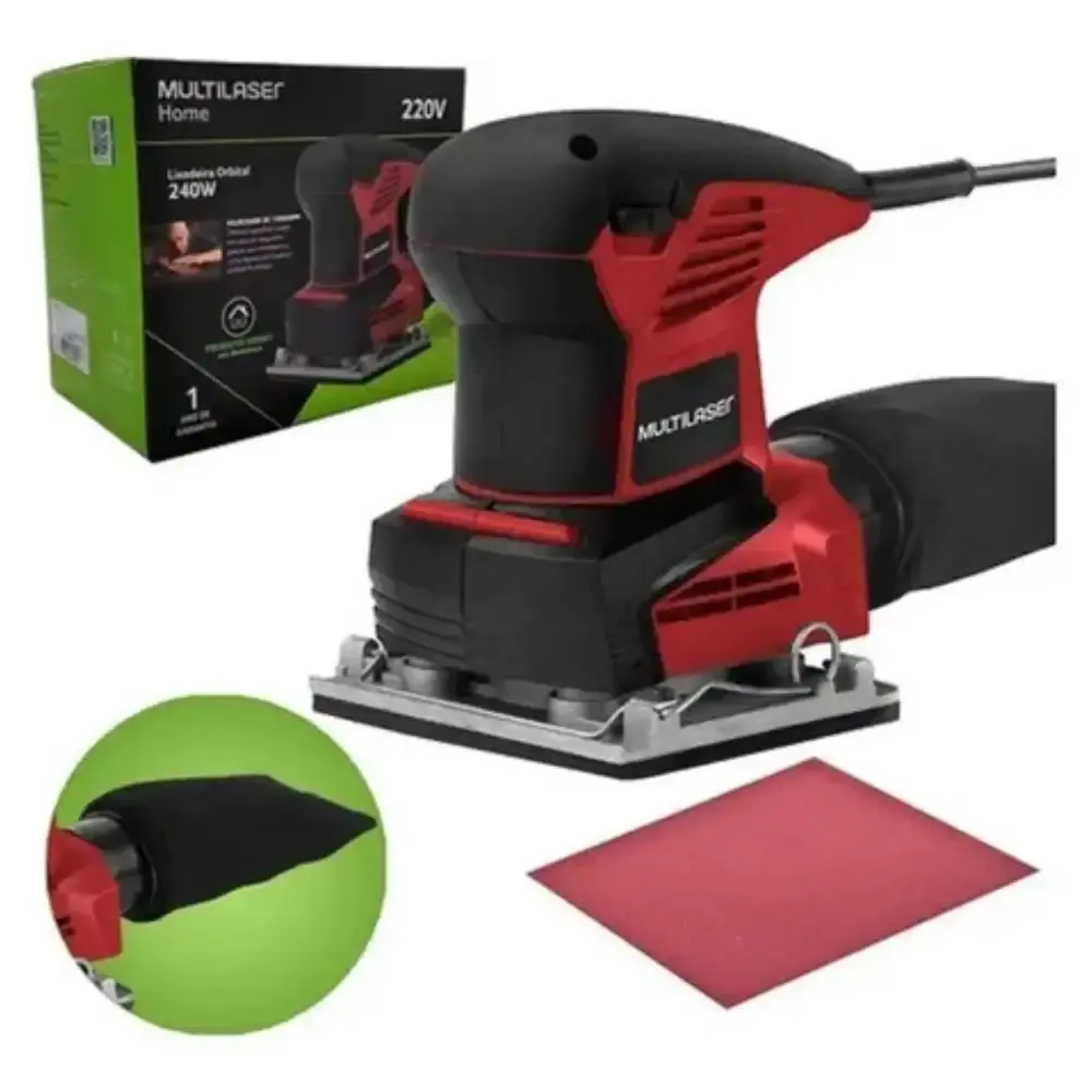 Lixadeira orbital Multilaser 127V 240W vermelha HO054 Multilaser — fotografia 3