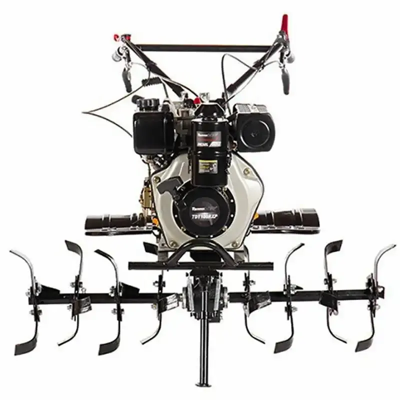 Motocultivador diesel 5,0 HP 4T 247 CC rodas e enxadas TDT100R-XP 704-010 Toyama — fotografia 4