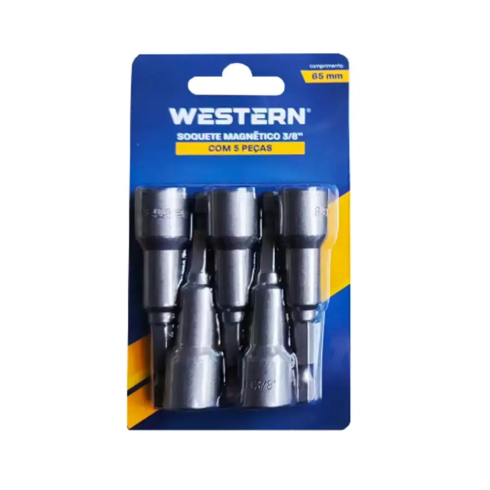 Jogo de soquetes magnéticos 3/8 POL 65MM 5 peças W-98 Western
